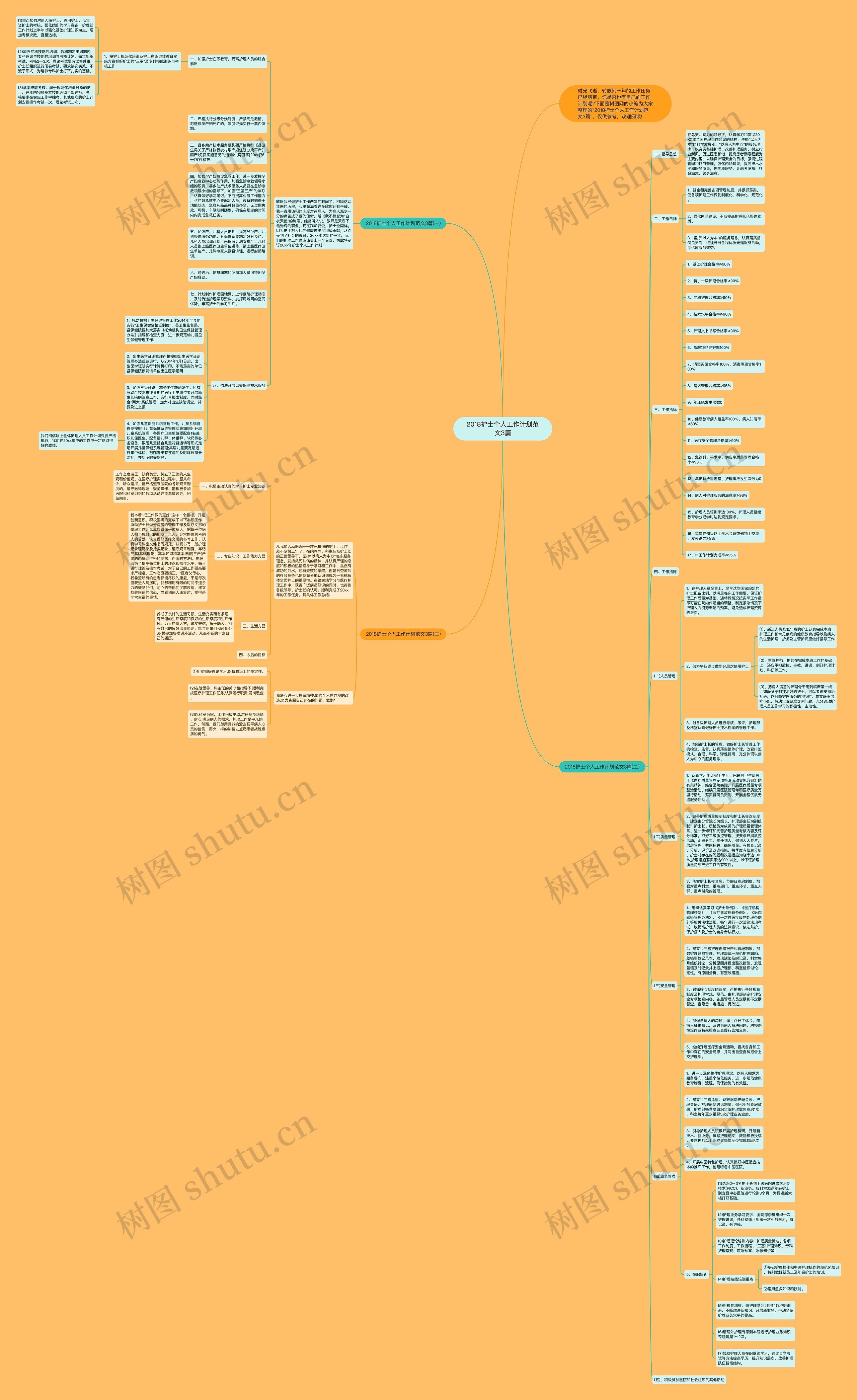 2018护士个人工作计划范文3篇思维导图