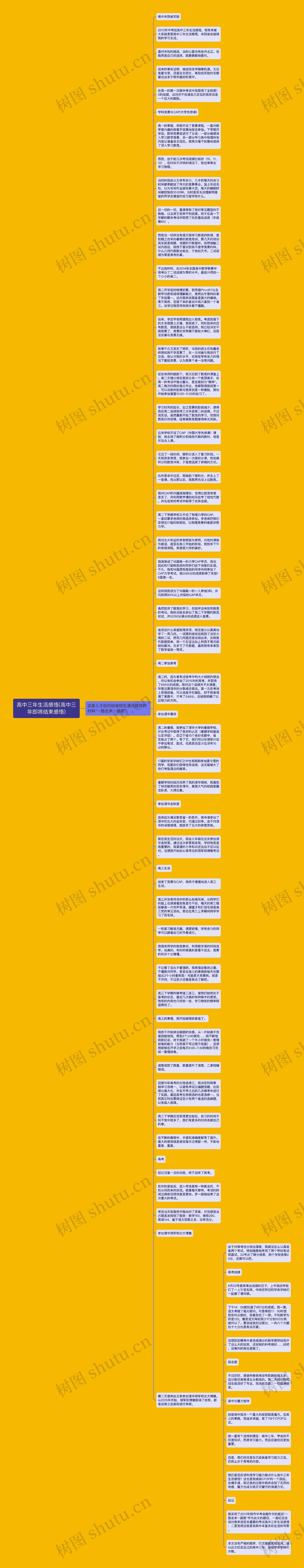 高中三年生活感悟(高中三年即将结束感悟)思维导图