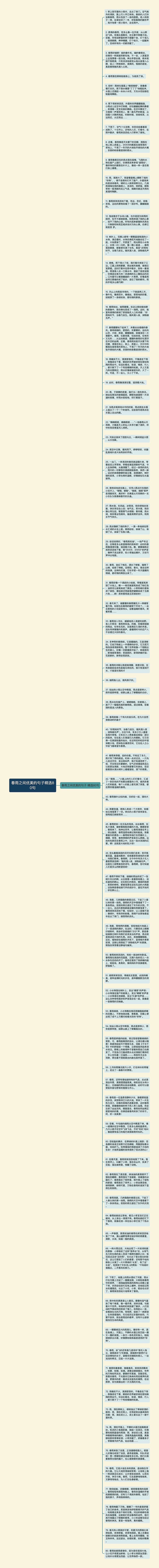 春雨之间优美的句子精选80句思维导图