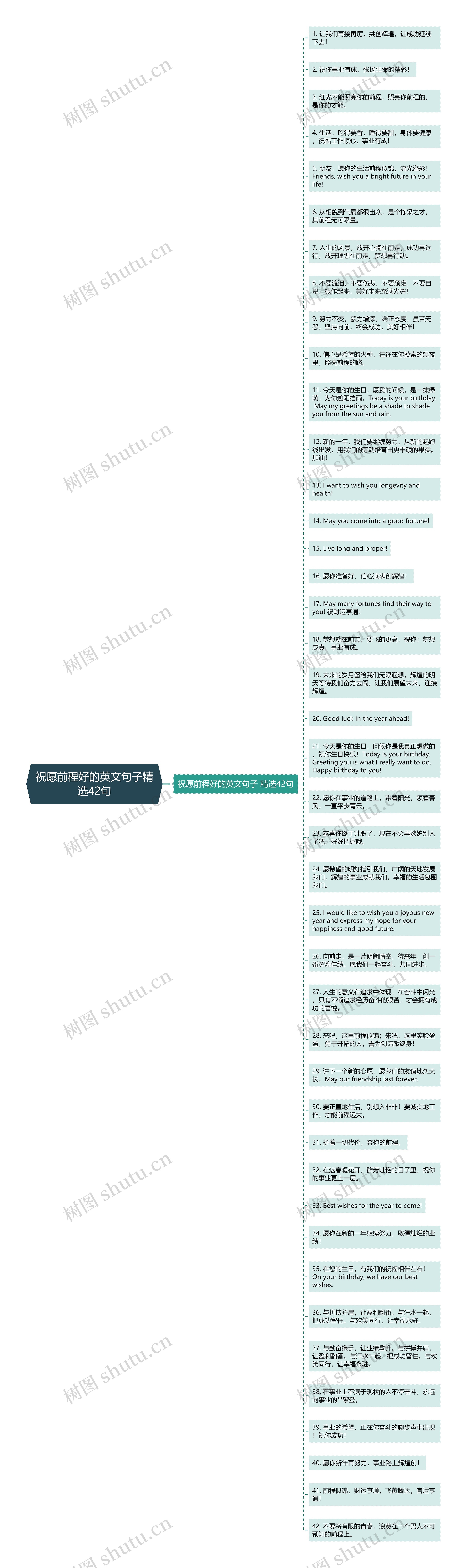 祝愿前程好的英文句子精选42句思维导图