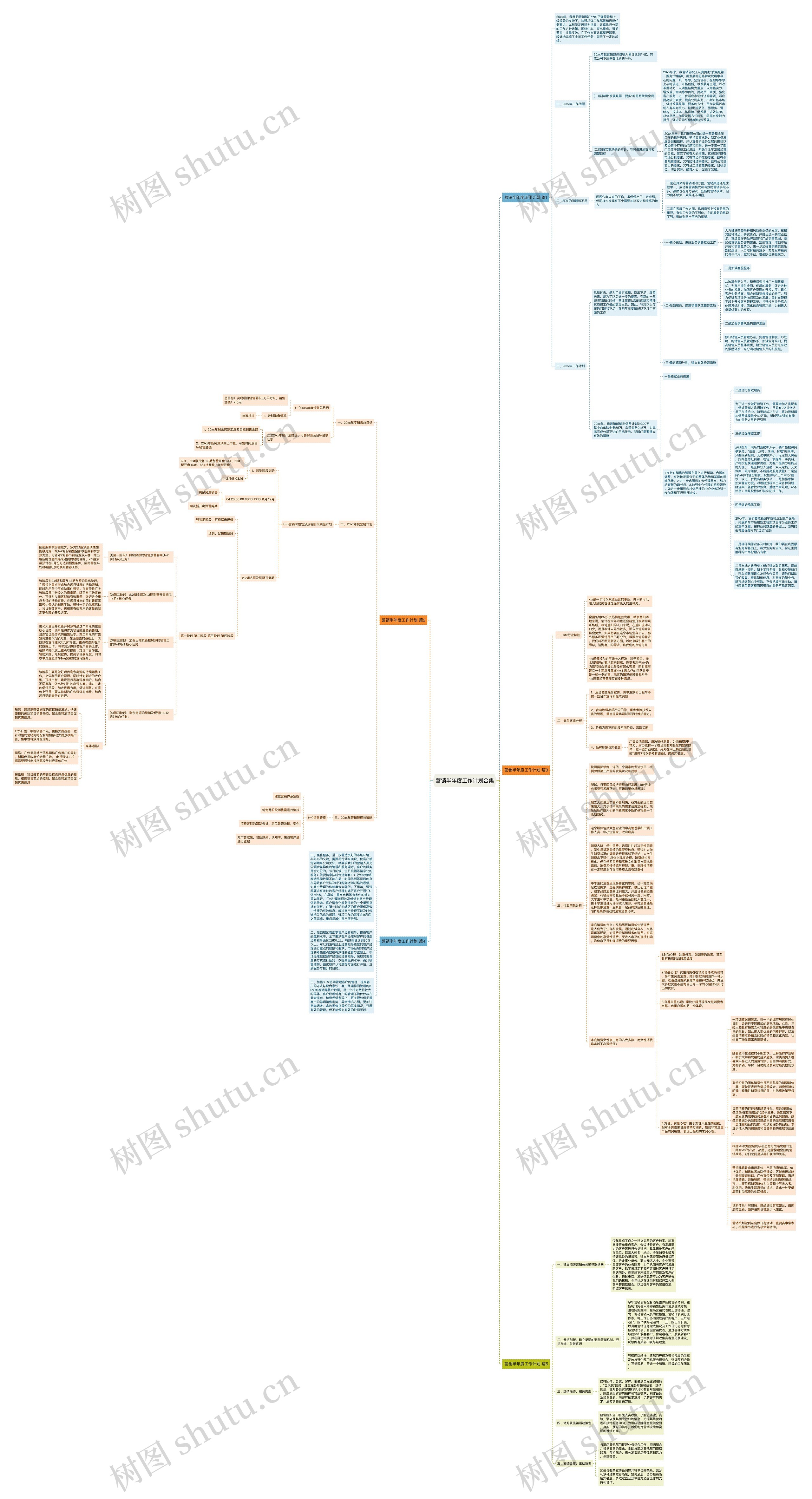 营销半年度工作计划合集思维导图