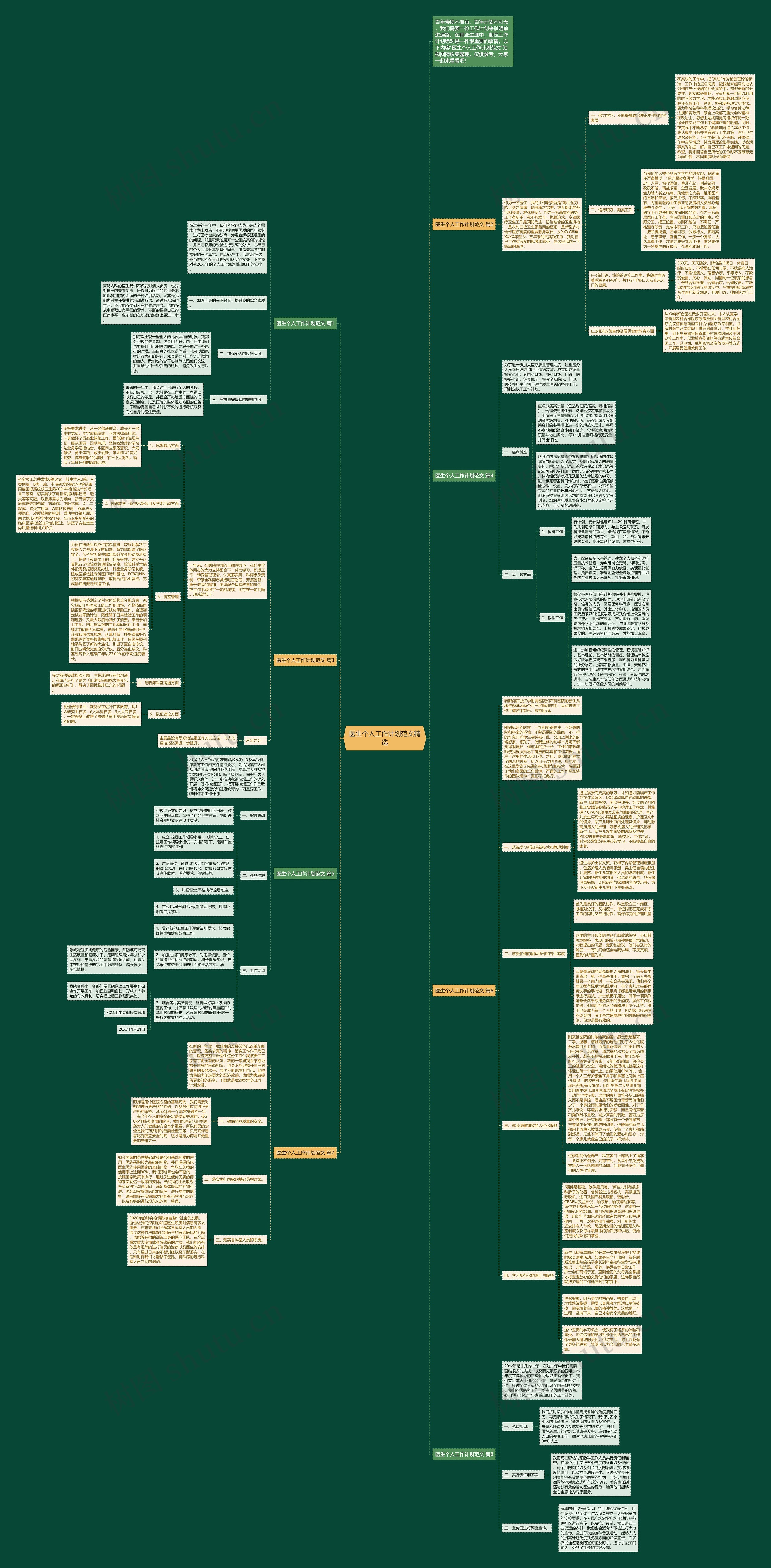 医生个人工作计划范文精选思维导图
