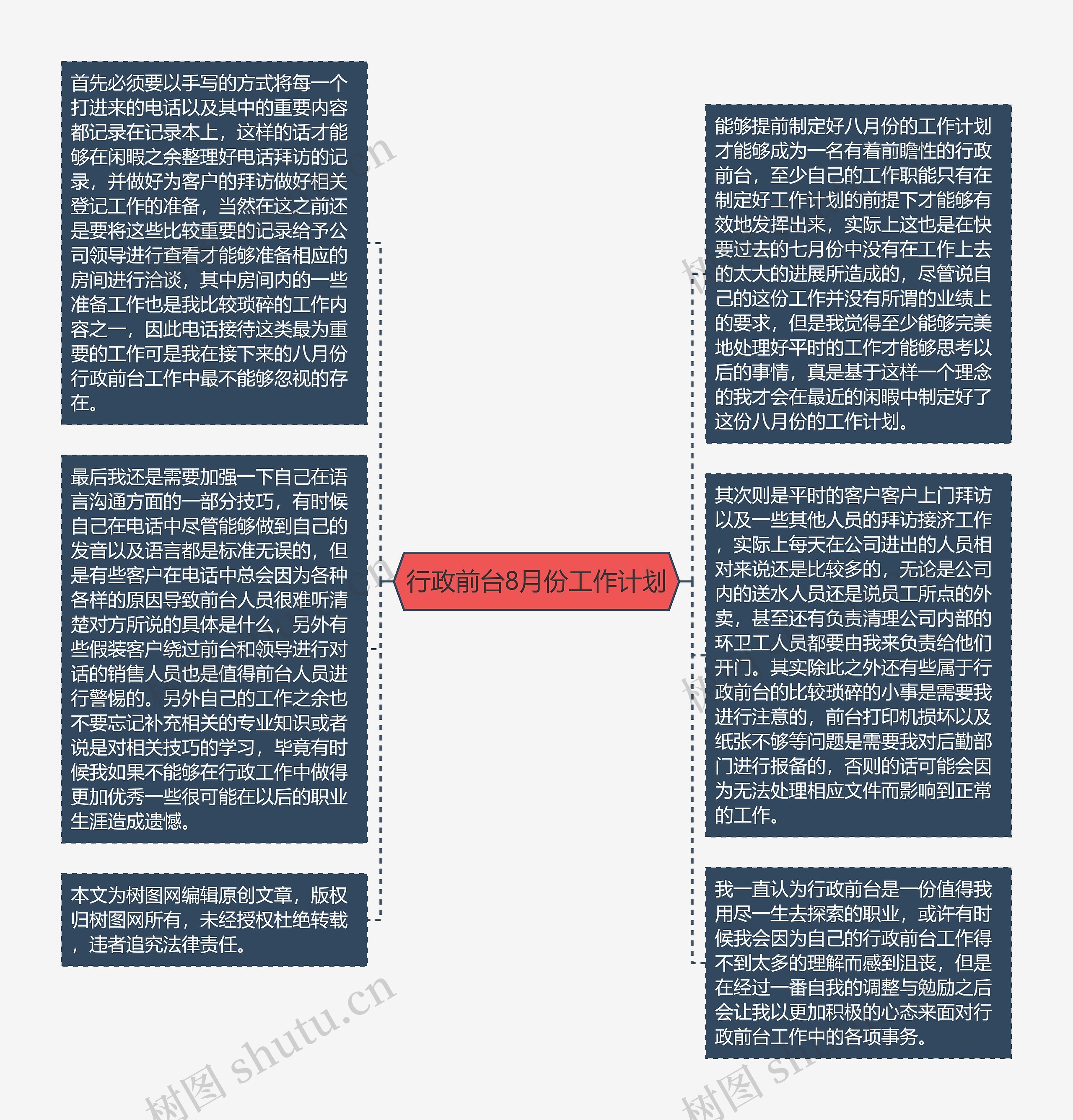 行政前台8月份工作计划