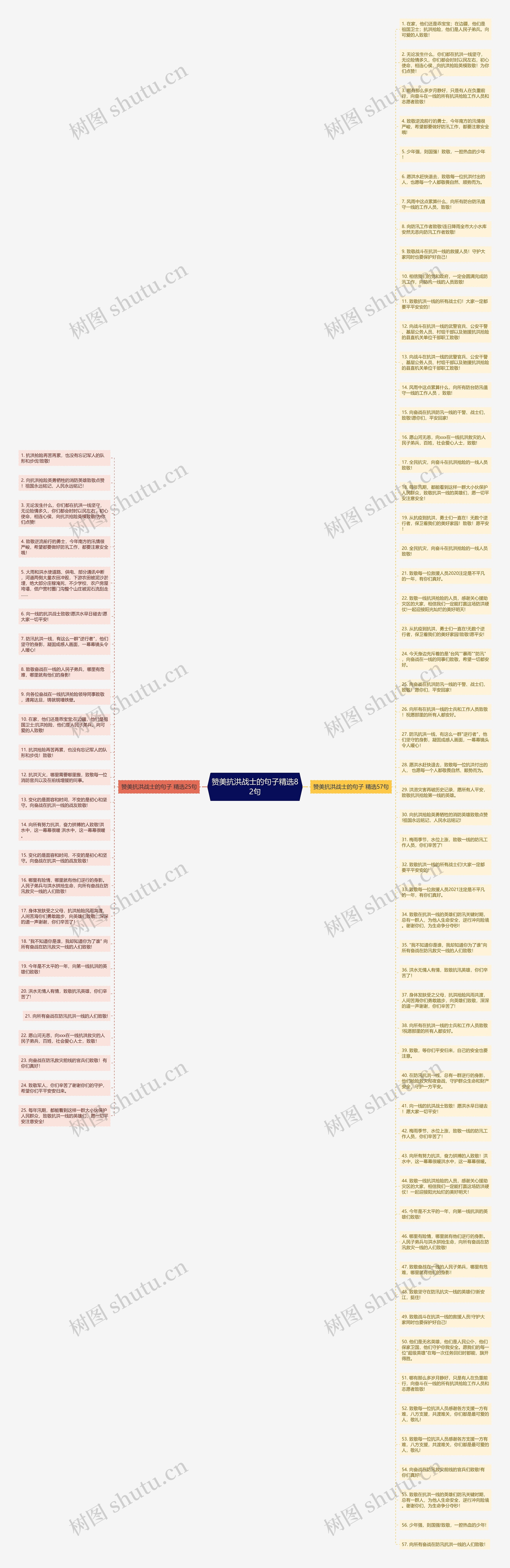 赞美抗洪战士的句子精选82句思维导图