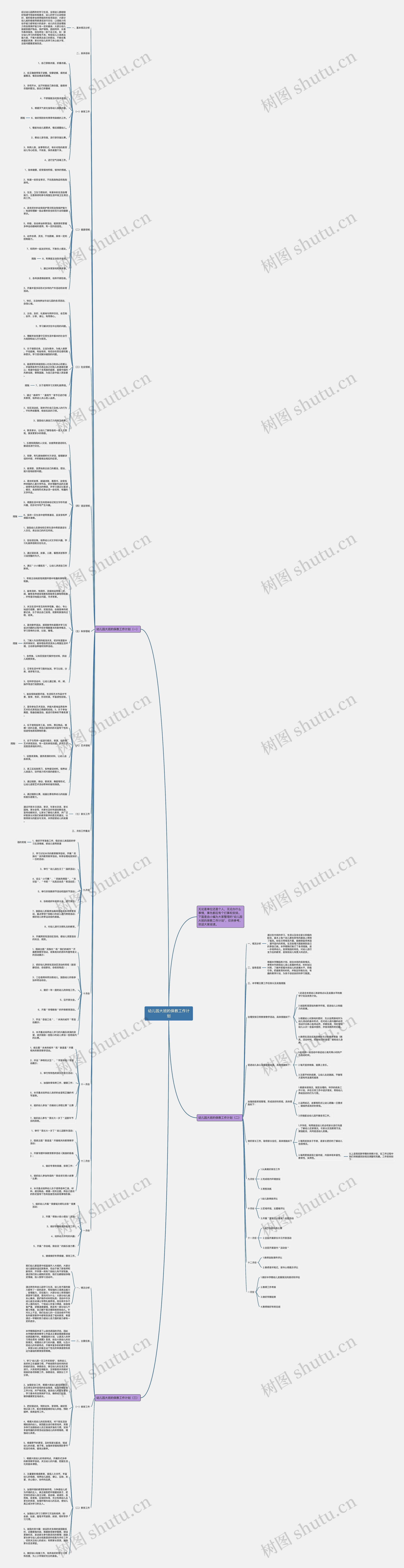 幼儿园大班的保教工作计划思维导图