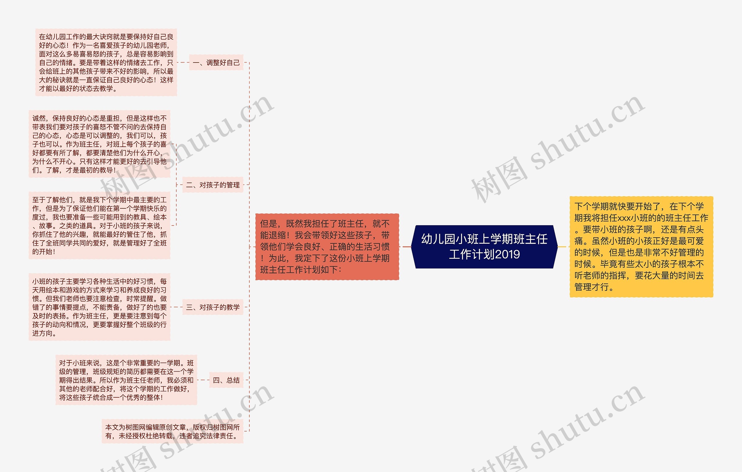 幼儿园小班上学期班主任工作计划2019