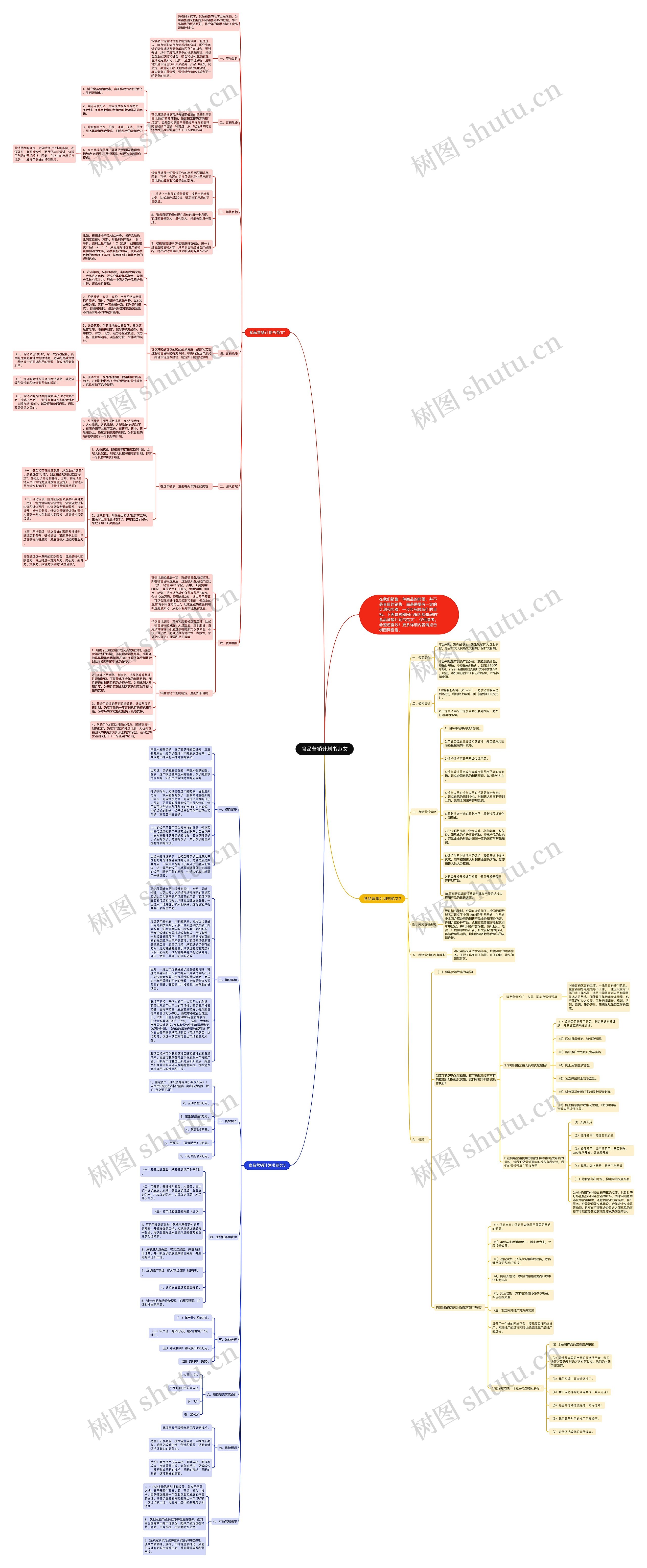 食品营销计划书范文思维导图