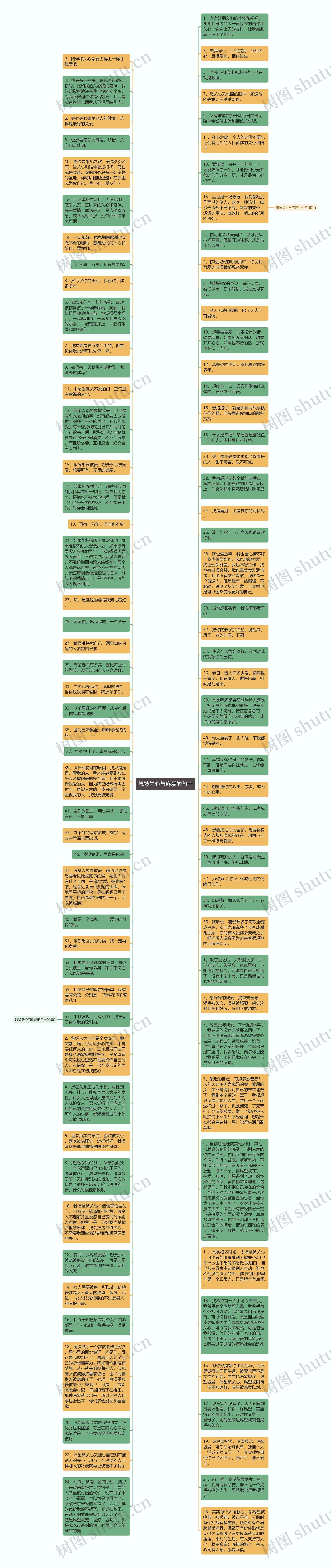 想被关心与疼爱的句子思维导图