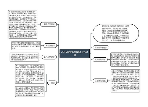 2015年业务员助理工作计划