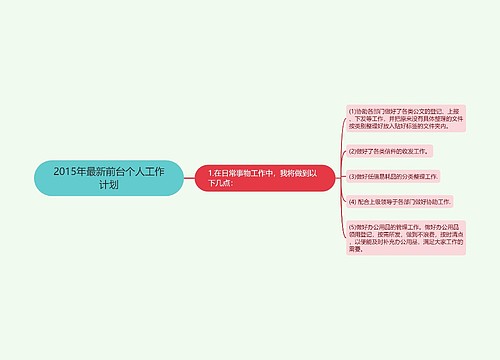 2015年最新前台个人工作计划