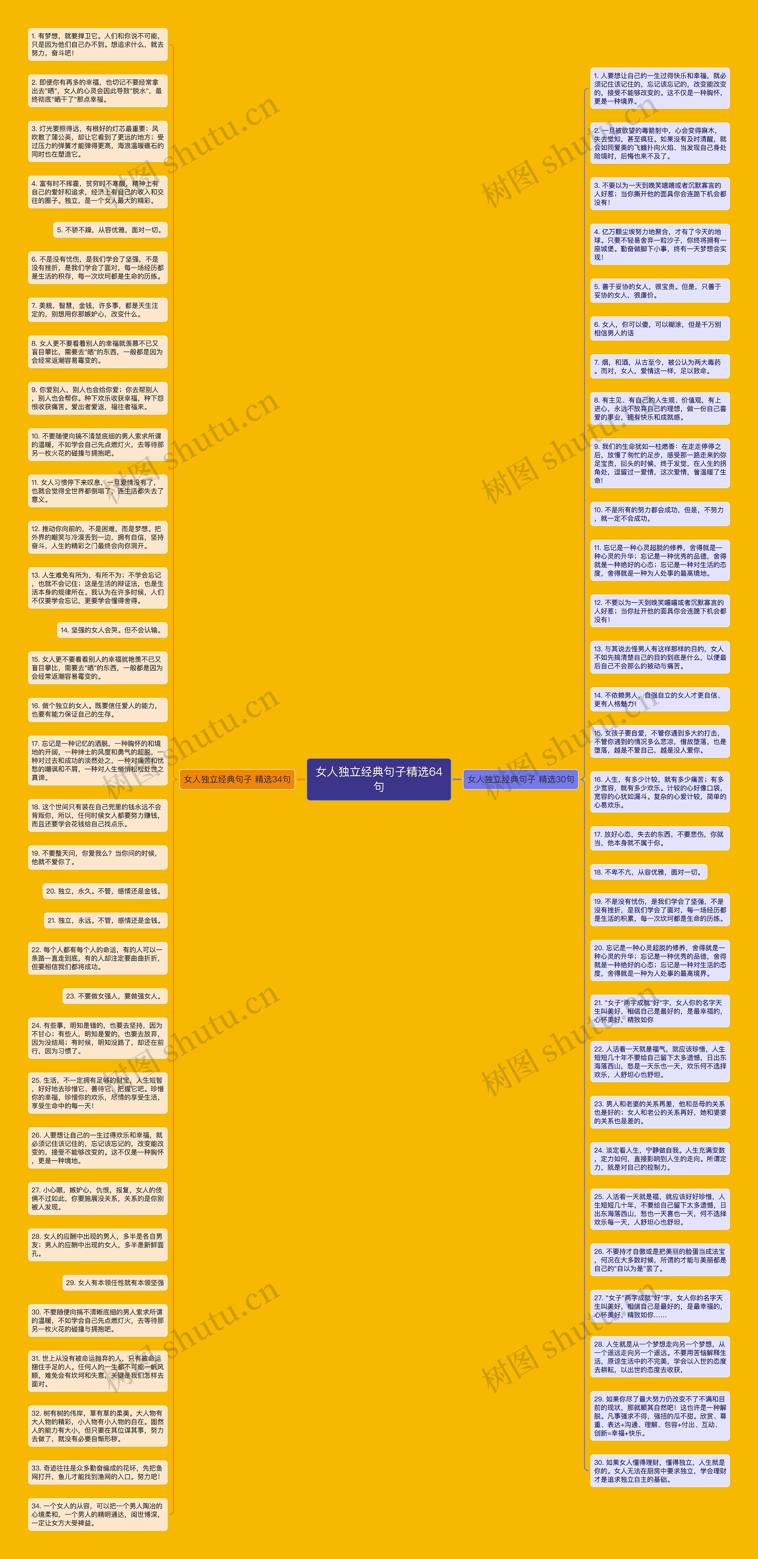 女人独立经典句子精选64句思维导图