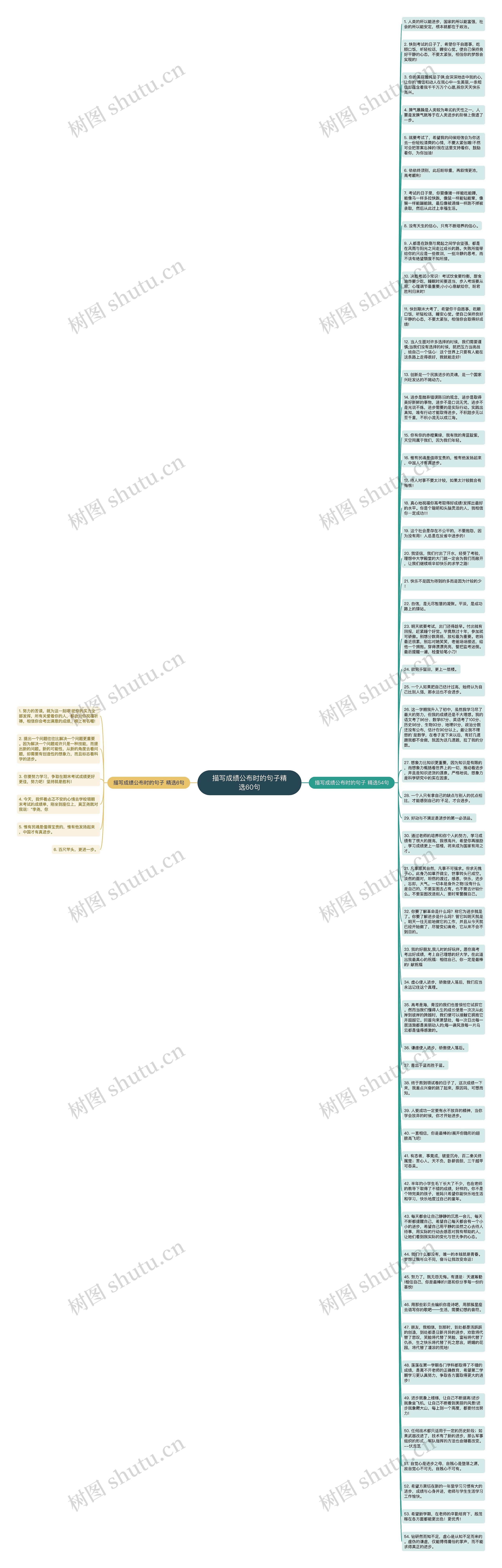 描写成绩公布时的句子精选60句思维导图