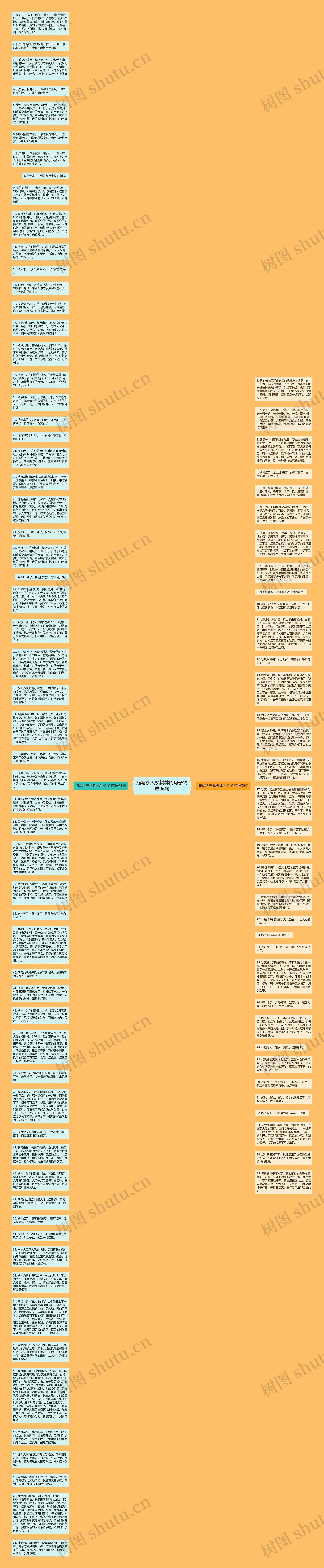 描写秋天枫树林的句子精选96句思维导图
