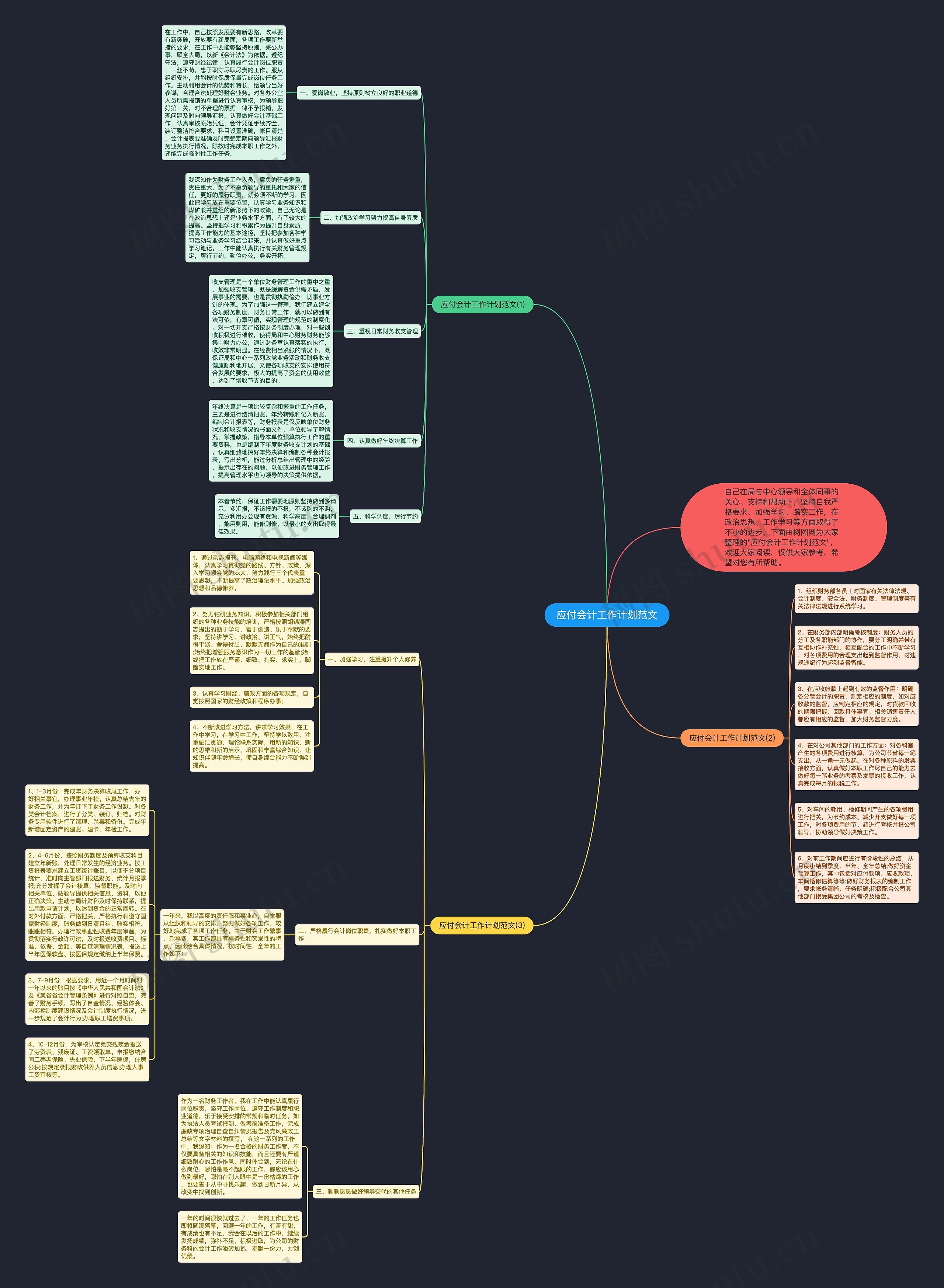 应付会计工作计划范文思维导图