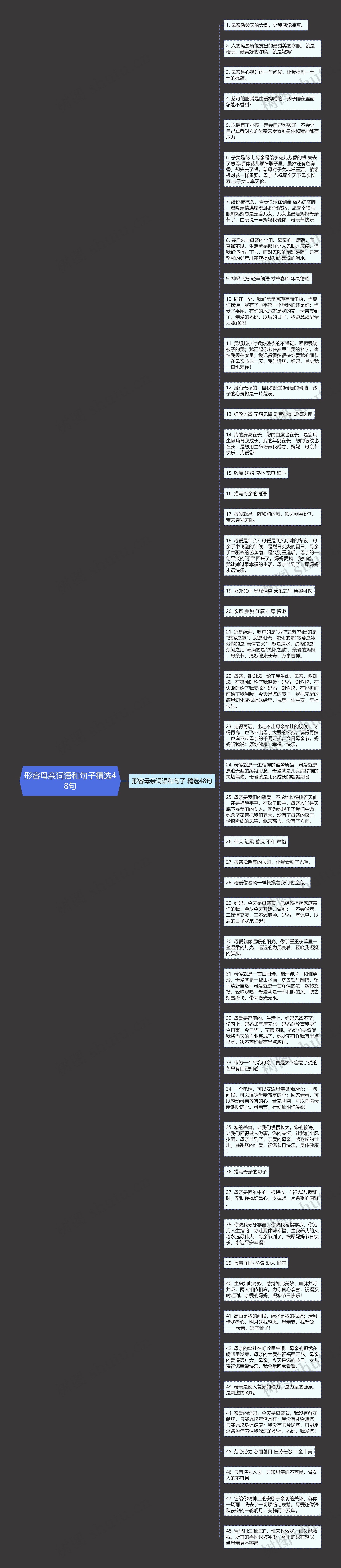 形容母亲词语和句子精选48句思维导图