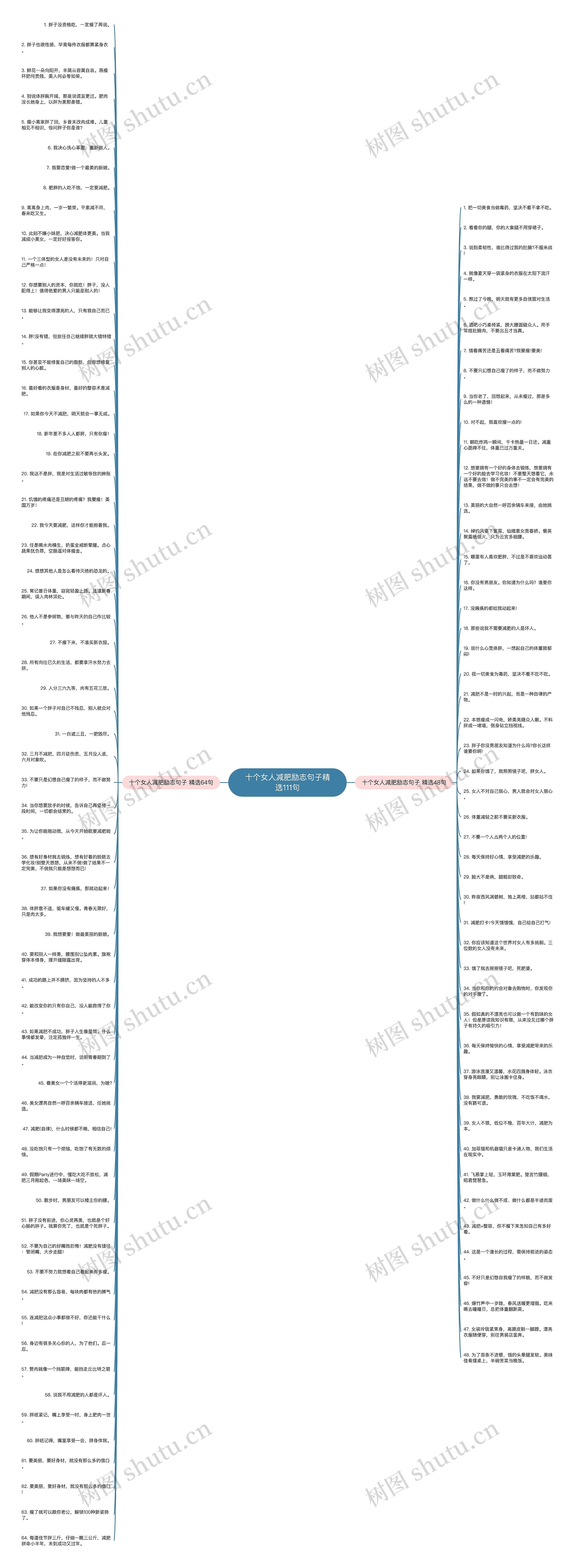 十个女人减肥励志句子精选111句思维导图