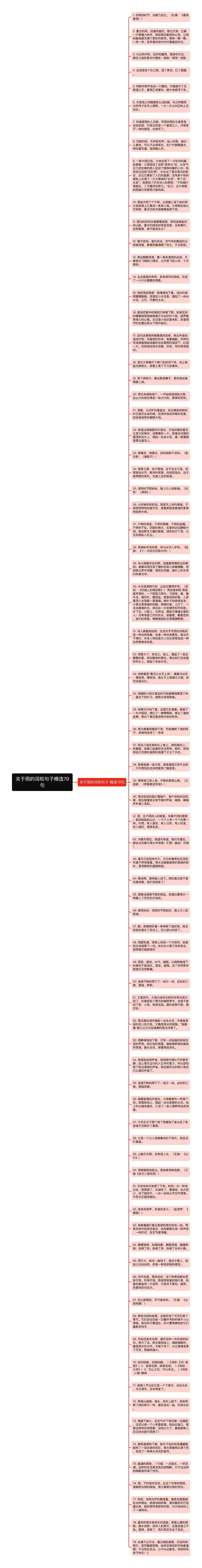 关于雨的词和句子精选79句