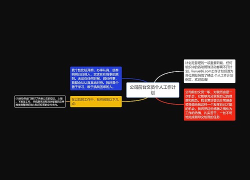 公司前台文员个人工作计划