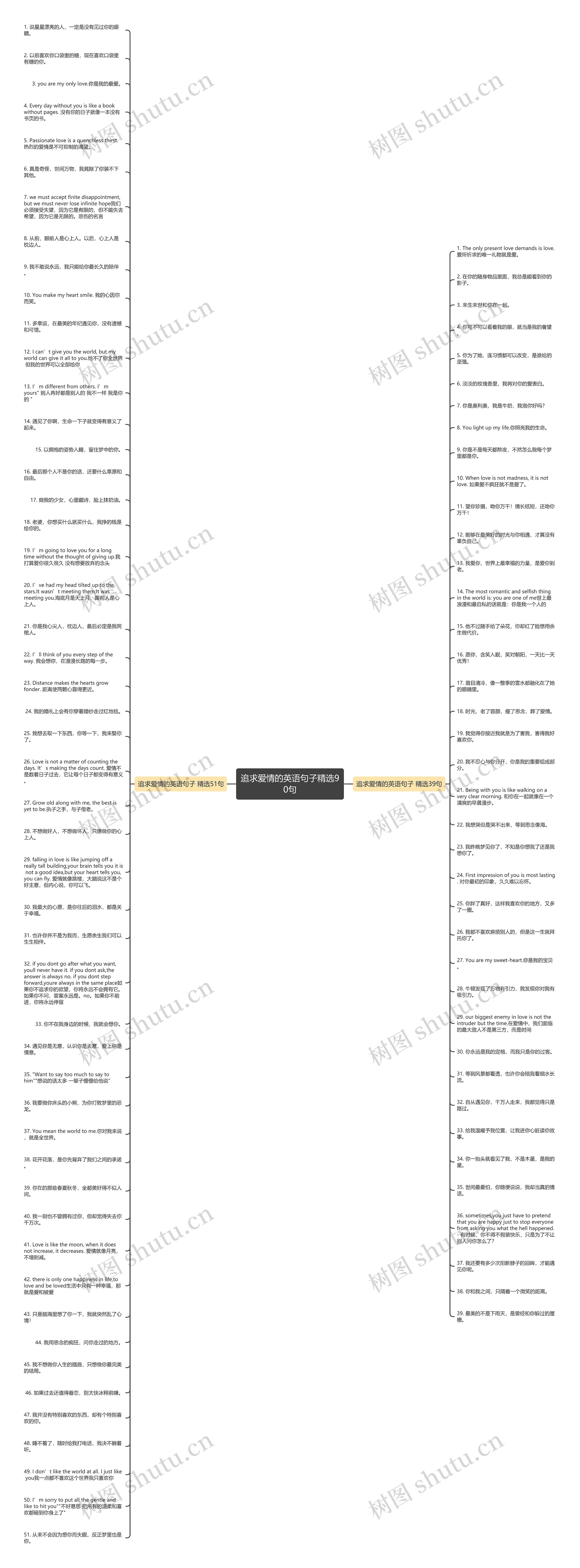 追求爱情的英语句子精选90句思维导图