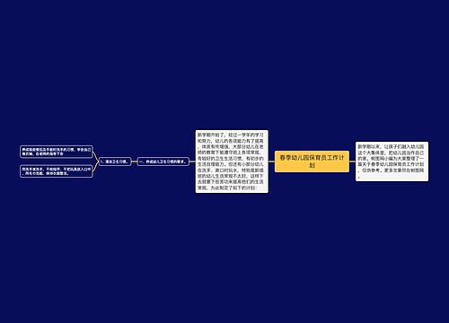 春季幼儿园保育员工作计划
