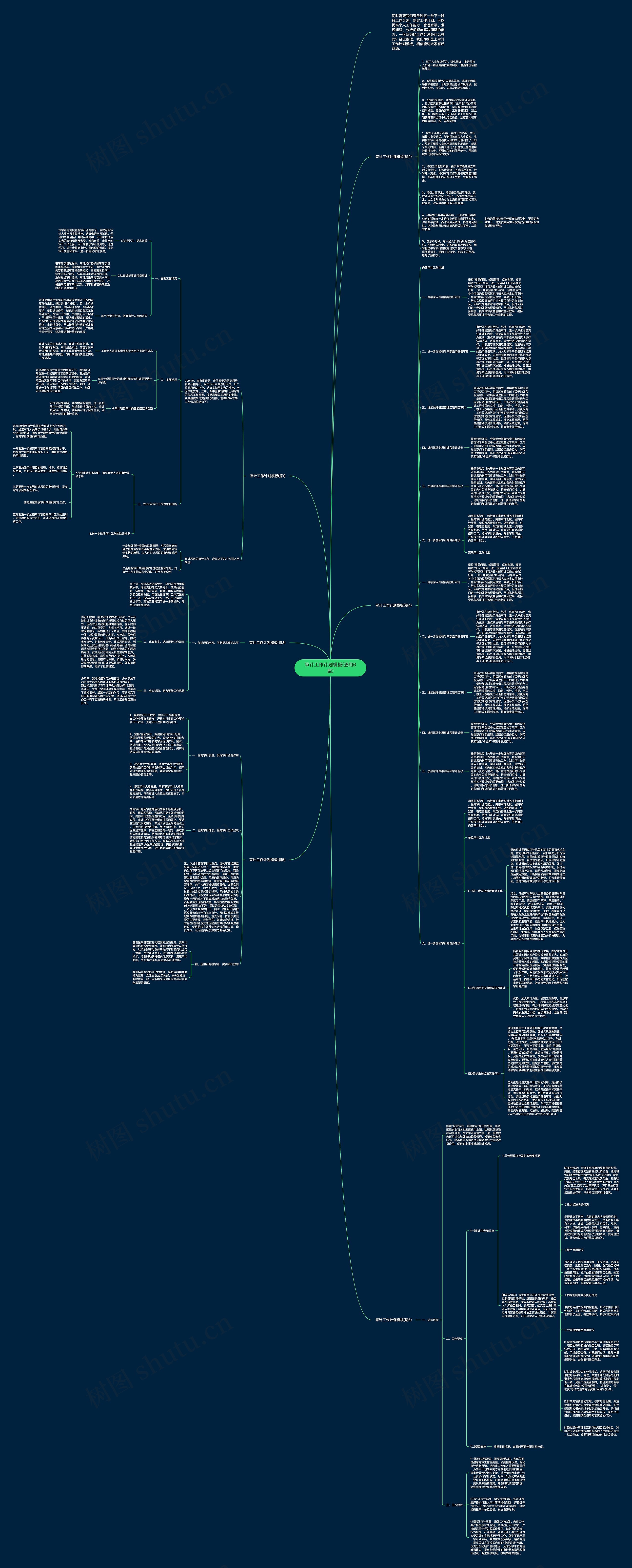 审计工作计划(通用6篇)思维导图