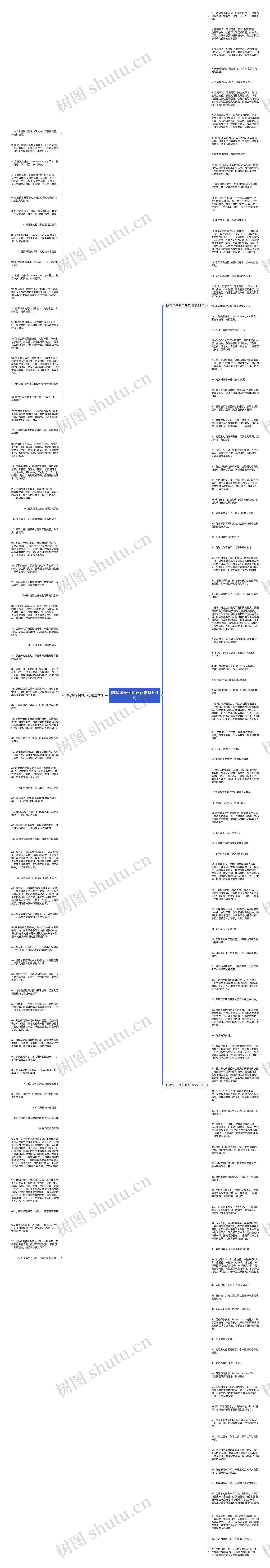 防写句子例句开花精选169句思维导图