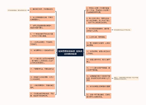 监狱思想改造标语  监狱改过自新的标语