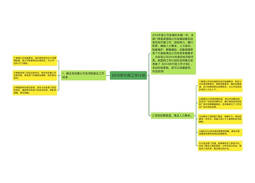 2015年行政工作计划