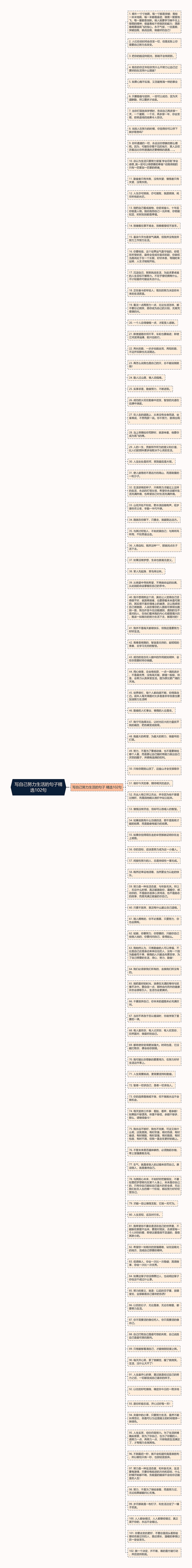 写自己努力生活的句子精选102句思维导图