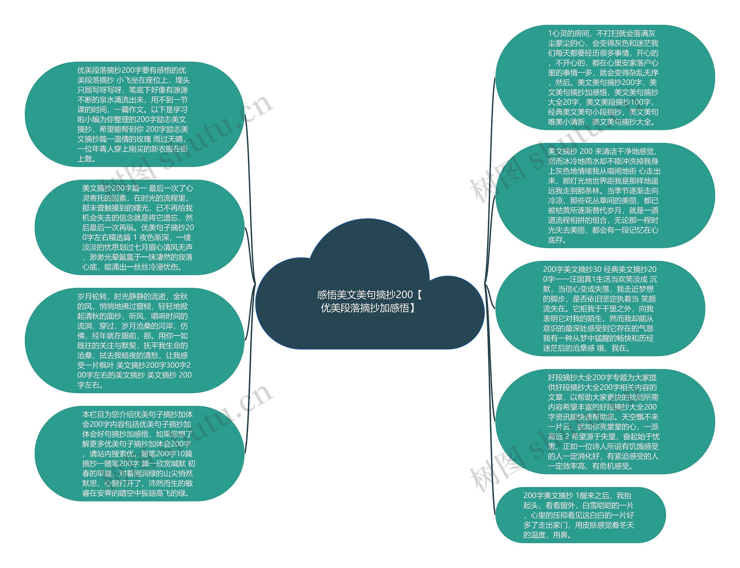 感悟美文美句摘抄200【优美段落摘抄加感悟】思维导图