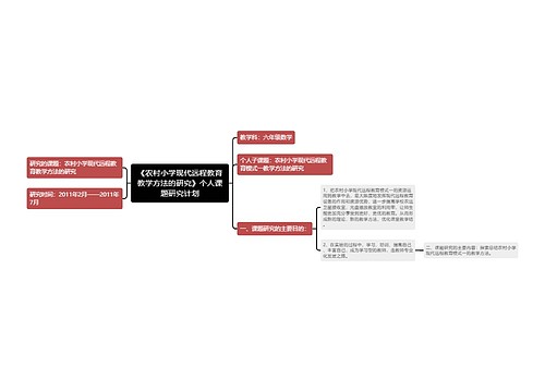 《农村小学现代远程教育教学方法的研究》个人课题研究计划