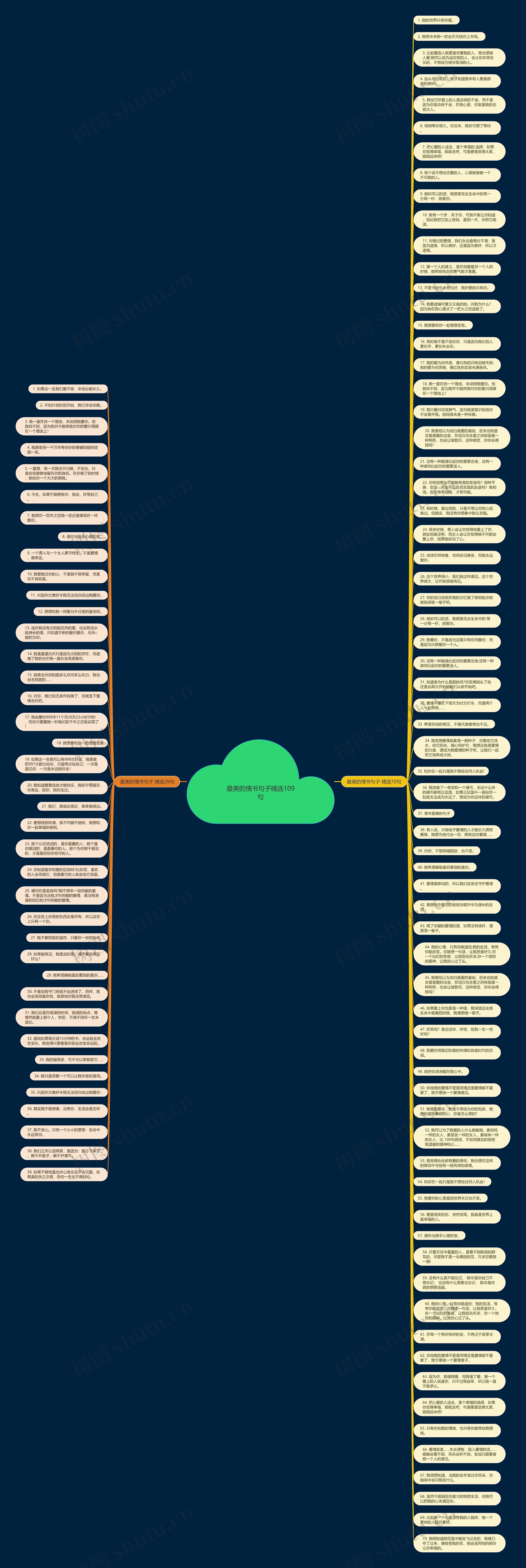 最美的情书句子精选109句思维导图