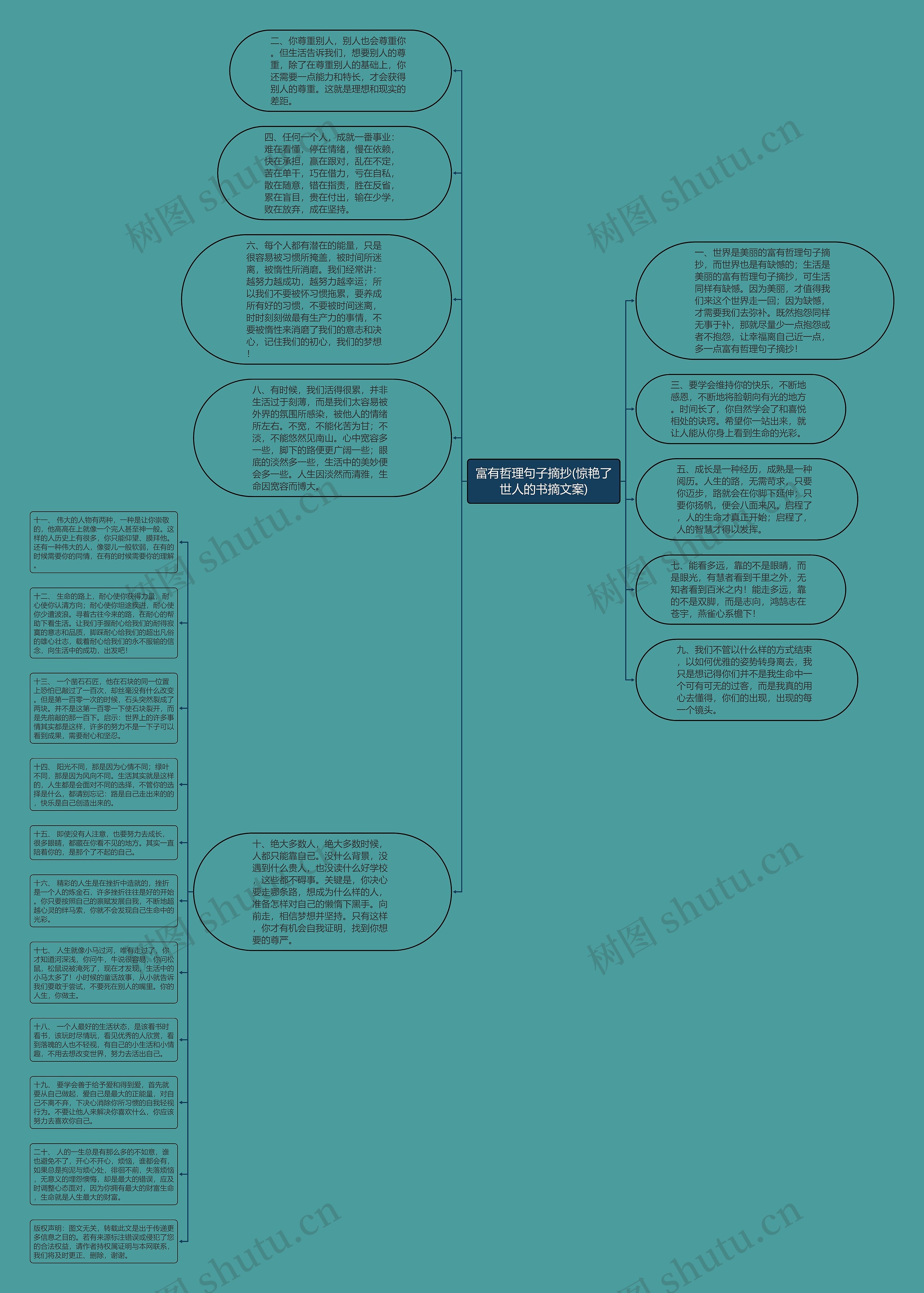 富有哲理句子摘抄(惊艳了世人的书摘文案)思维导图