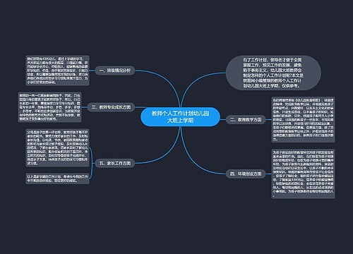 教师个人工作计划幼儿园大班上学期