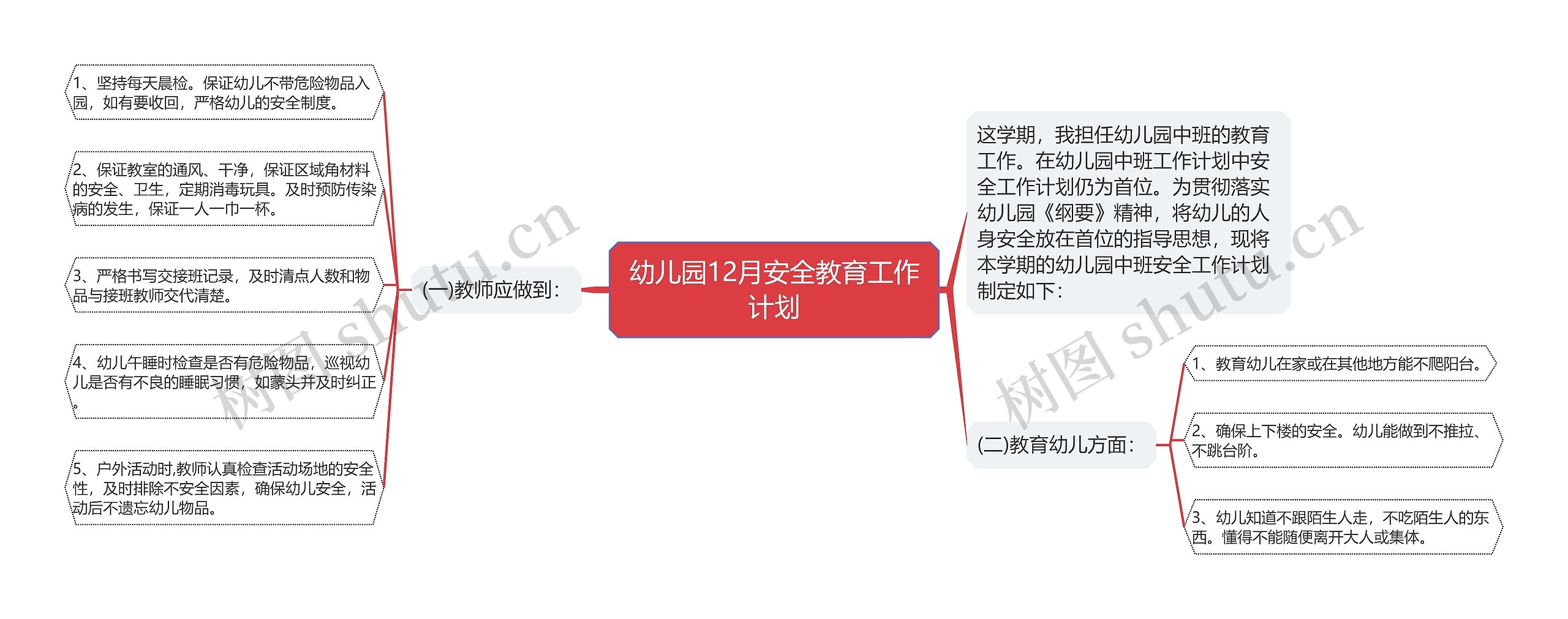 幼儿园12月安全教育工作计划