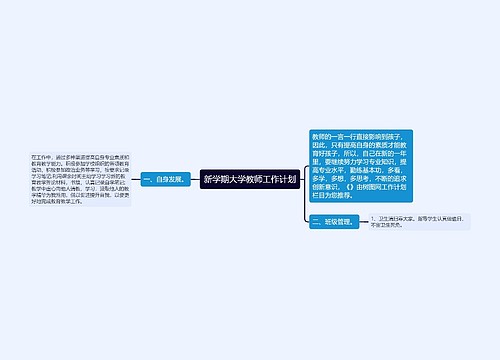 新学期大学教师工作计划