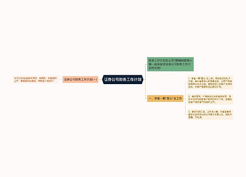 证券公司财务工作计划