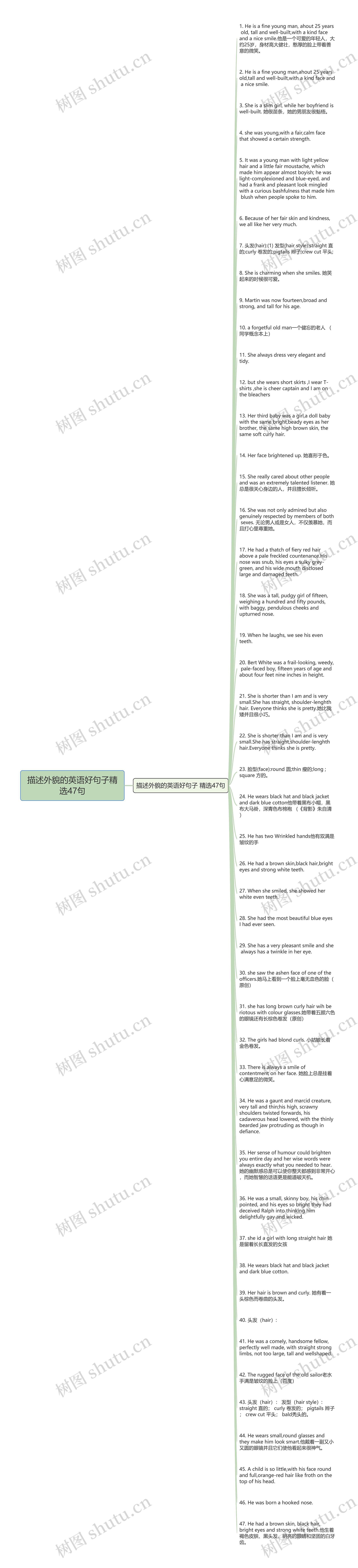 描述外貌的英语好句子精选47句思维导图