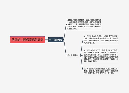 秋季幼儿园保育保健计划