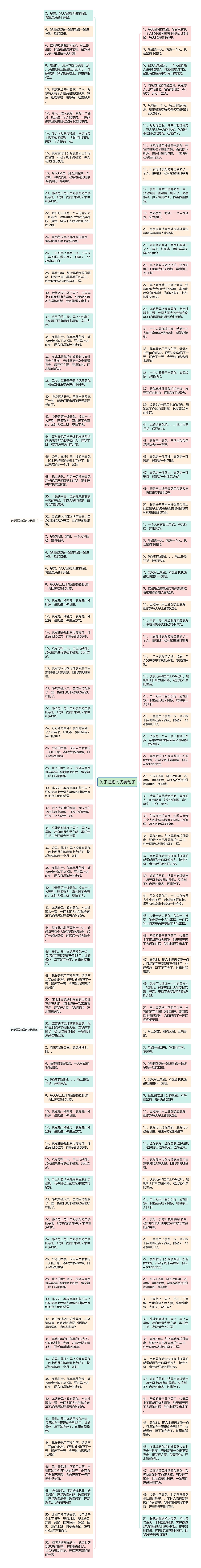 关于晨跑的优美句子思维导图