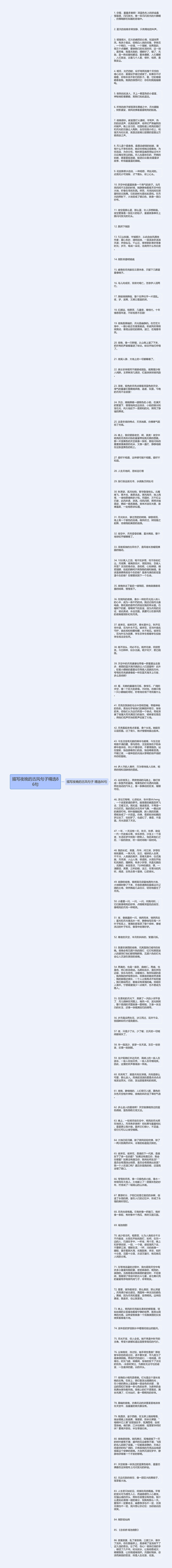 描写夜晚的古风句子精选86句思维导图