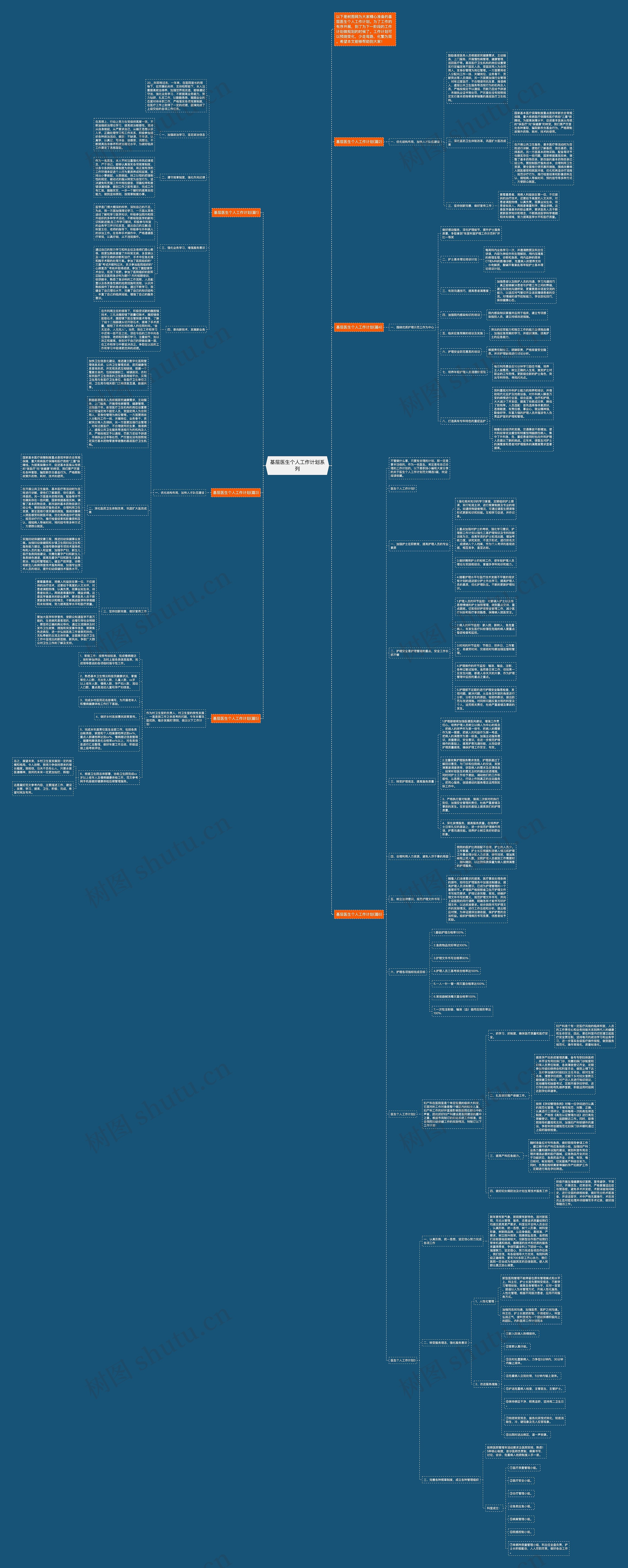 基层医生个人工作计划系列思维导图