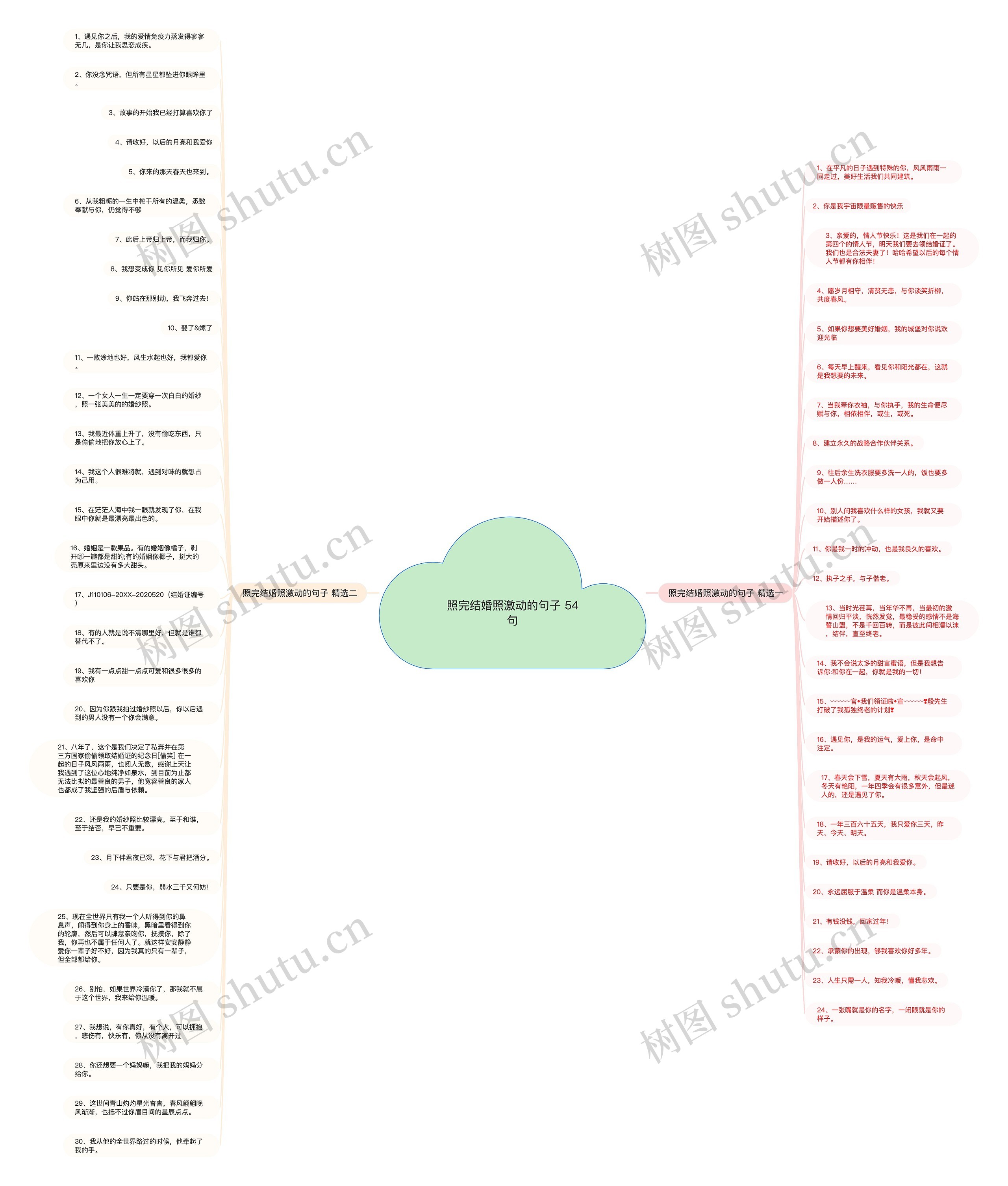 照完结婚照激动的句子 54句思维导图
