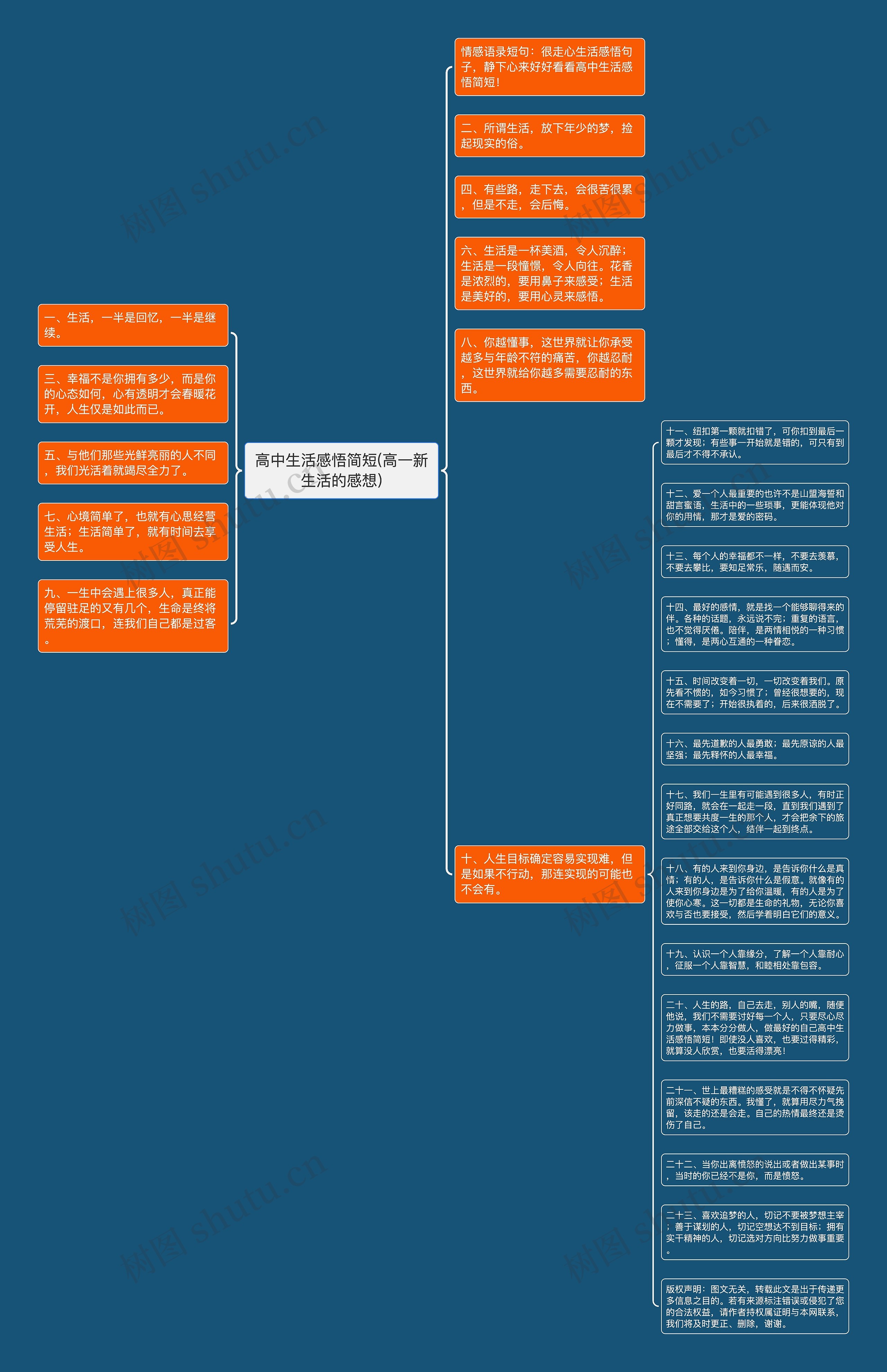 高中生活感悟简短(高一新生活的感想)思维导图