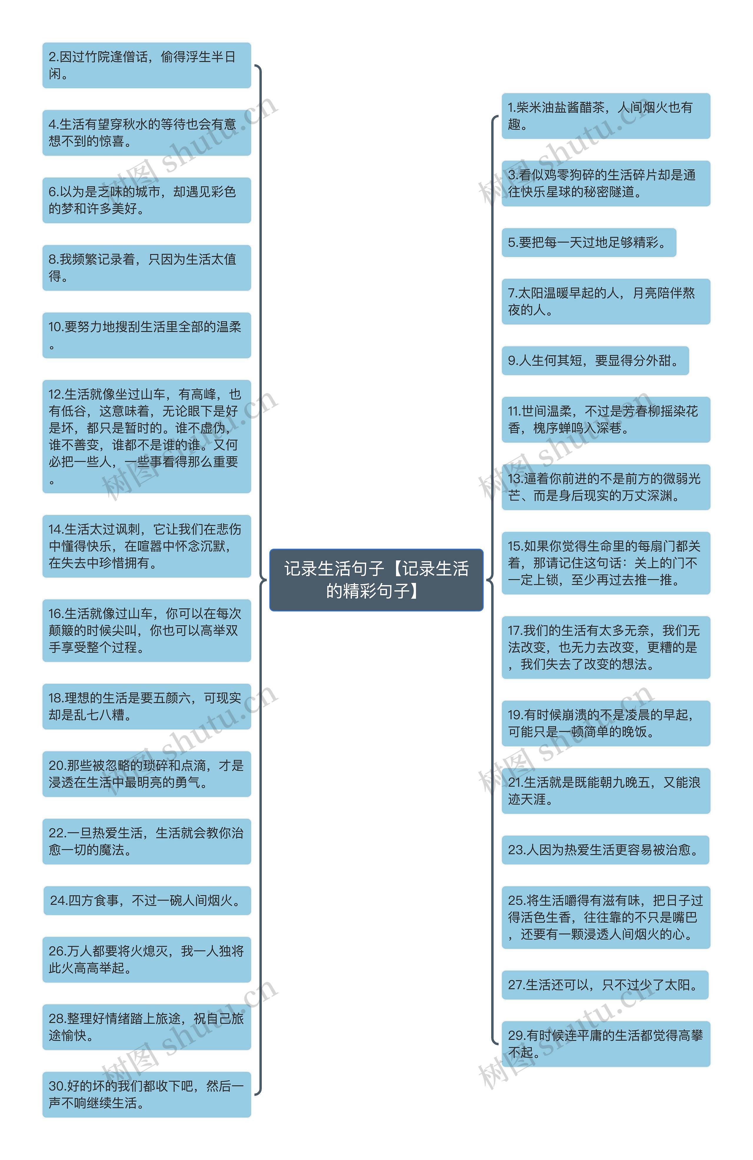 记录生活句子【记录生活的精彩句子】思维导图