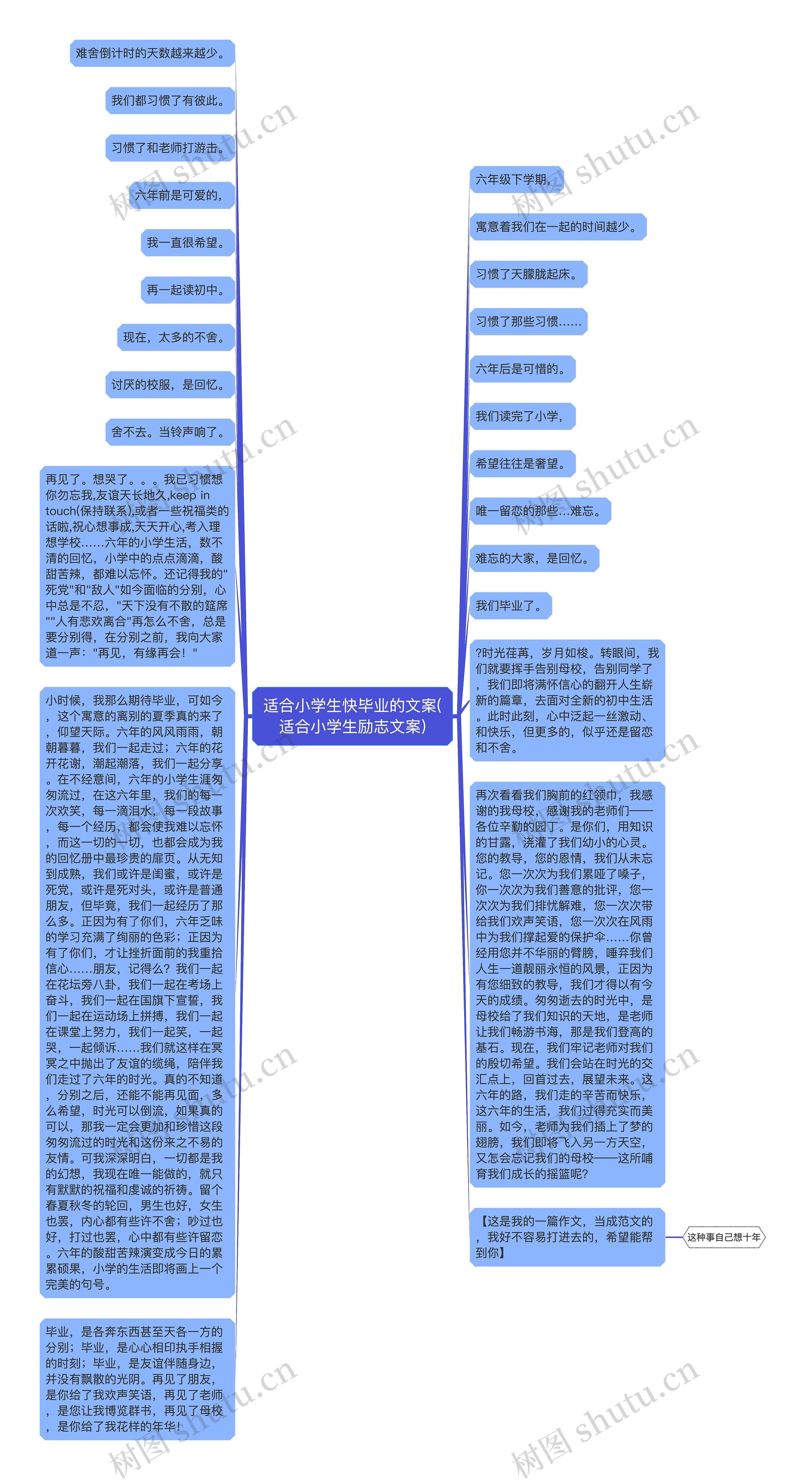 适合小学生快毕业的文案(适合小学生励志文案)思维导图