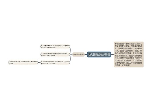 幼儿园安全教学计划