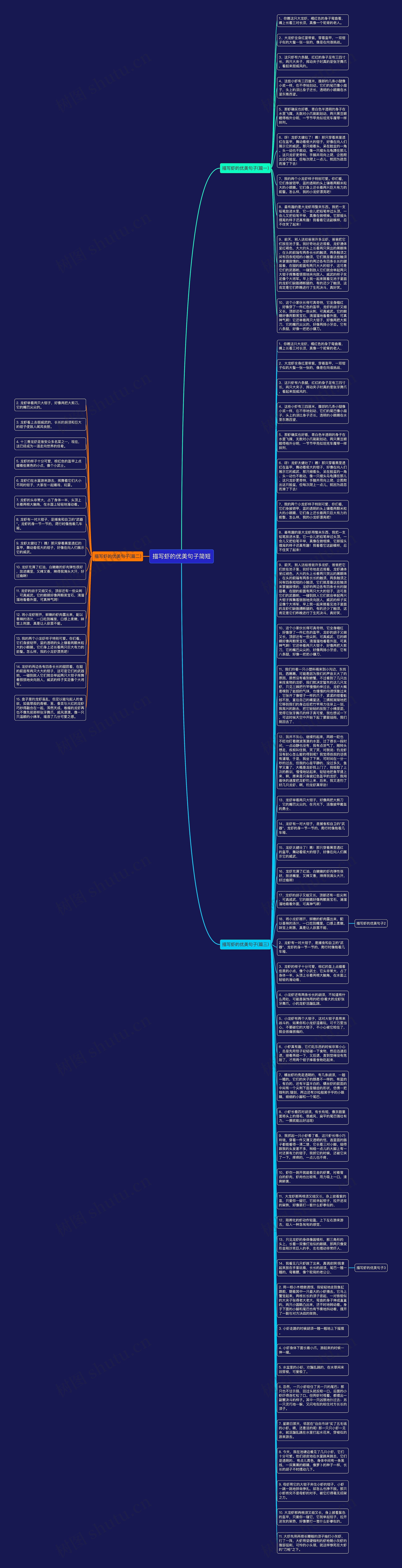 描写虾的优美句子简短思维导图
