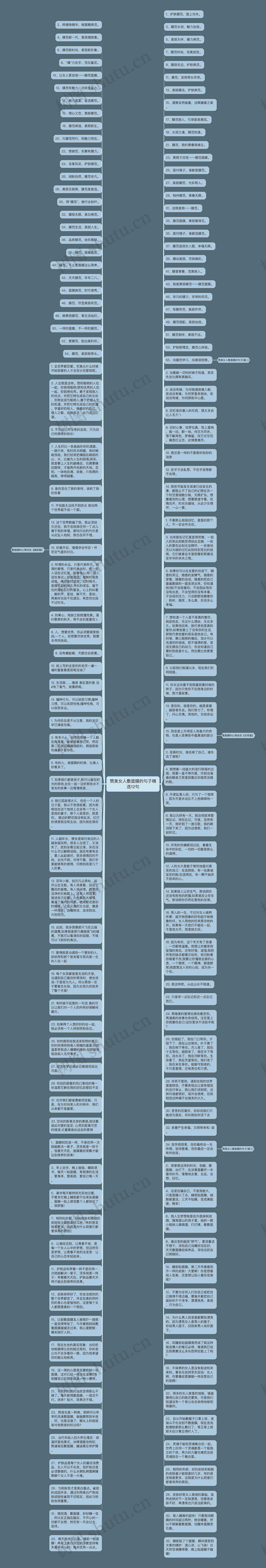 赞美女人敷面膜的句子精选12句思维导图