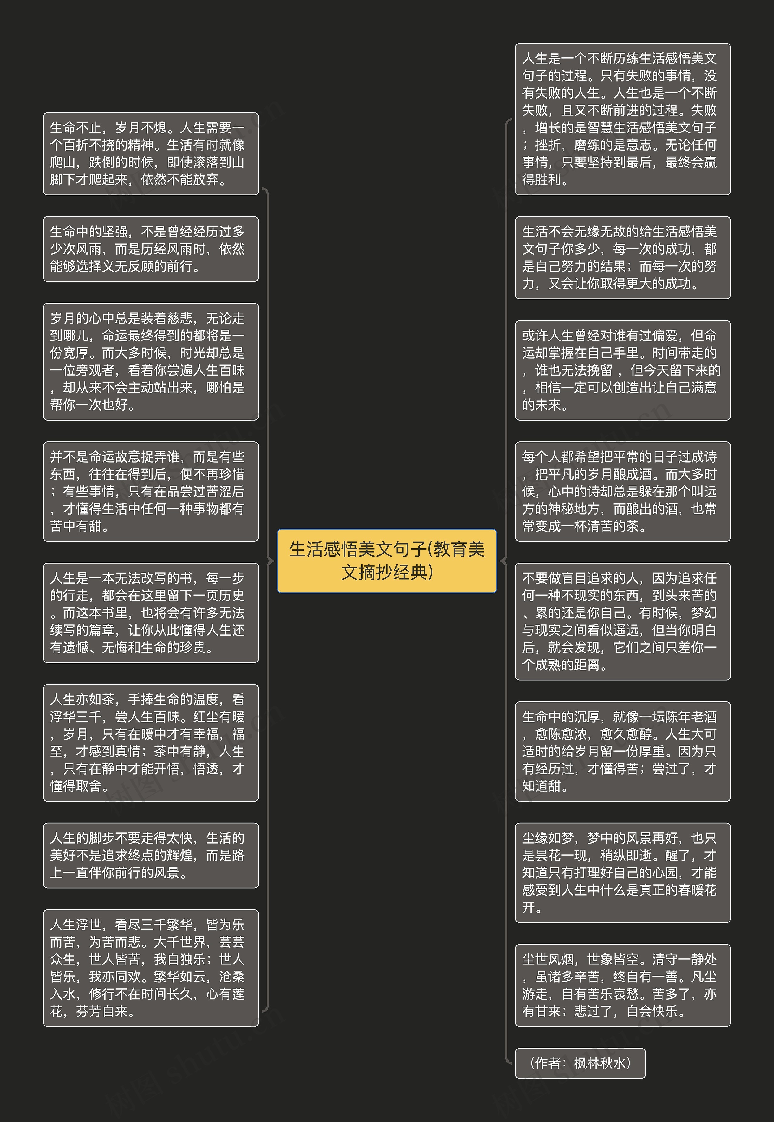 生活感悟美文句子(教育美文摘抄经典)思维导图高清图 生活感悟美文句子(教育美文摘抄经典)思维导图